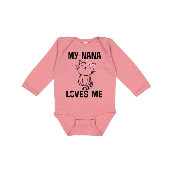Inktastic My Nana Loves Me Girls Girls Long Sleeve Baby Bodysuit