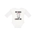 thumbnail image 1 of Inktastic My Nana Loves Me Girls Girls Long Sleeve Baby Bodysuit, 1 of 5