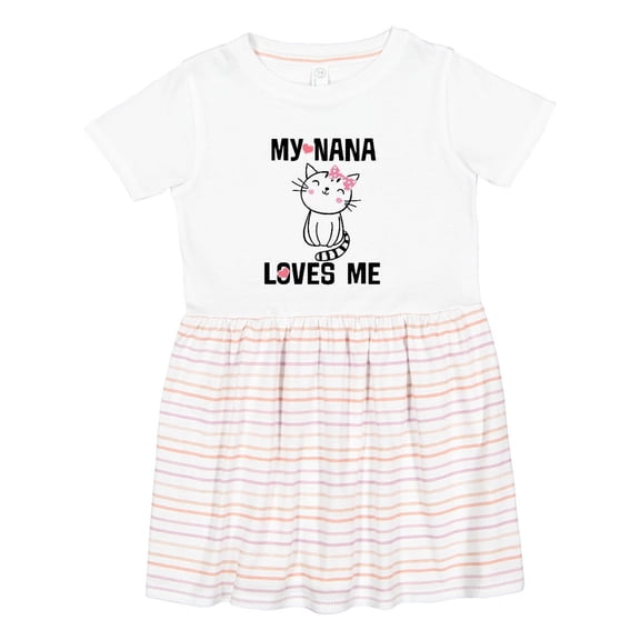 Inktastic My Nana Loves Me Girls Girls Toddler Dress