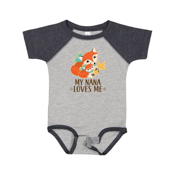 Inktastic My Nana Loves Me Grandchild Cute Fox Boys or Girls Baby Bodysuit