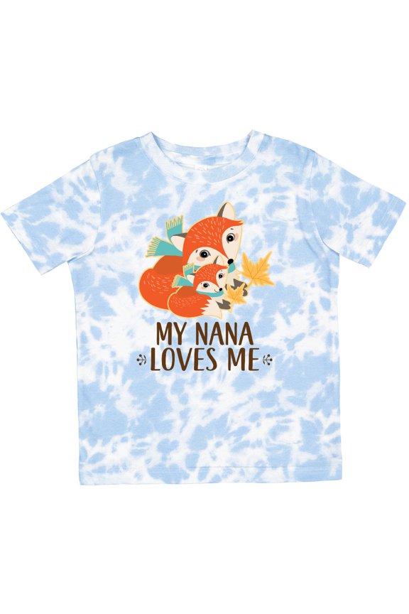 My Nana Loves Me Grandchild Cute Fox Boys or Girls Toddler T-Shirt