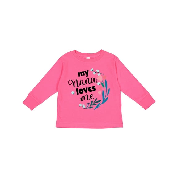 Inktastic My Nana Loves Me Granddaughter Girls Long Sleeve Toddler T-Shirt