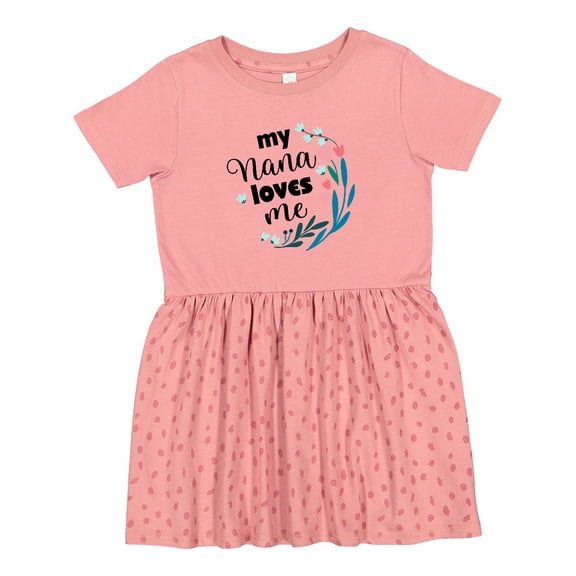 Inktastic My Nana Loves Me Granddaughter Girls Toddler Dress