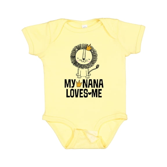 Inktastic My Nana Loves Me Grandson Lion Boys Baby Bodysuit