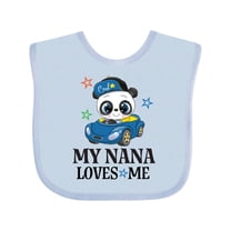 Inktastic My Nana Loves Me Grandson Panda Boys Baby Bib