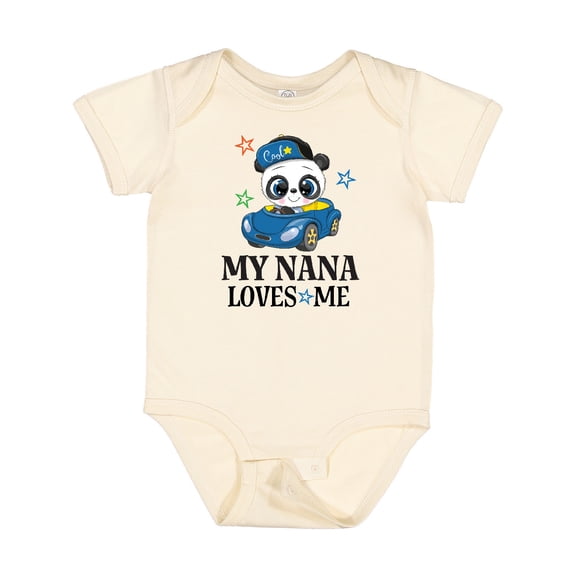 Inktastic My Nana Loves Me Grandson Panda Boys Baby Bodysuit