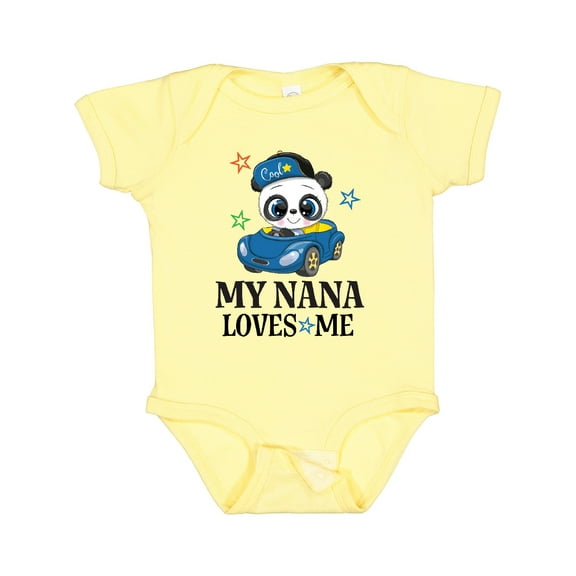 Inktastic My Nana Loves Me Grandson Panda Boys Baby Bodysuit