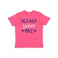 thumbnail image 1 of Inktastic My Nana Loves Me Hearts in Pink Plaid Youth T-Shirt, 1 of 5