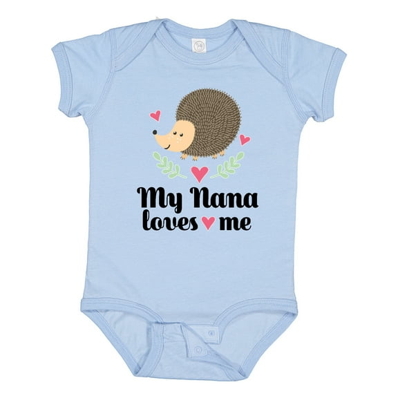 Inktastic My Nana Loves Me Hedgehog Grandchild Girls Baby Bodysuit
