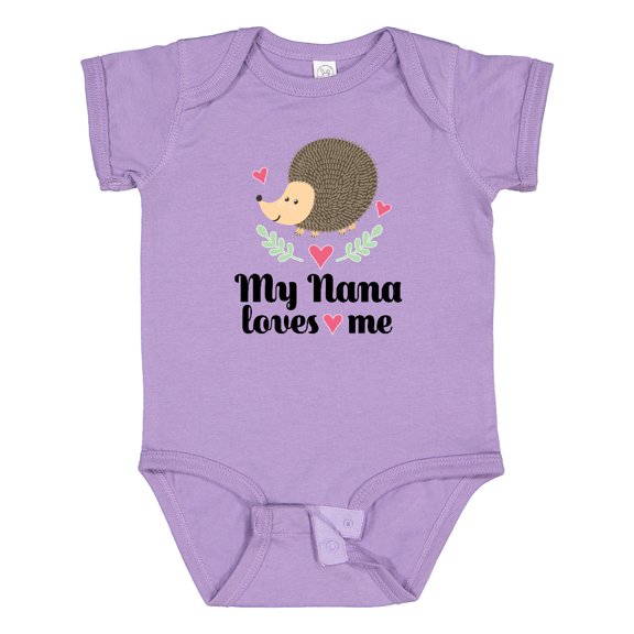 Inktastic My Nana Loves Me Hedgehog Grandchild Girls Baby Bodysuit