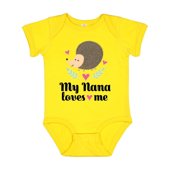 Inktastic My Nana Loves Me Hedgehog Grandchild Girls Baby Bodysuit