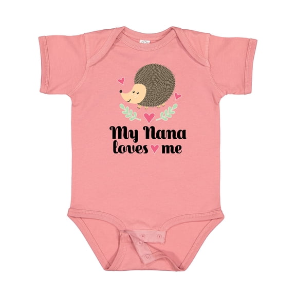 Inktastic My Nana Loves Me Hedgehog Grandchild Girls Baby Bodysuit