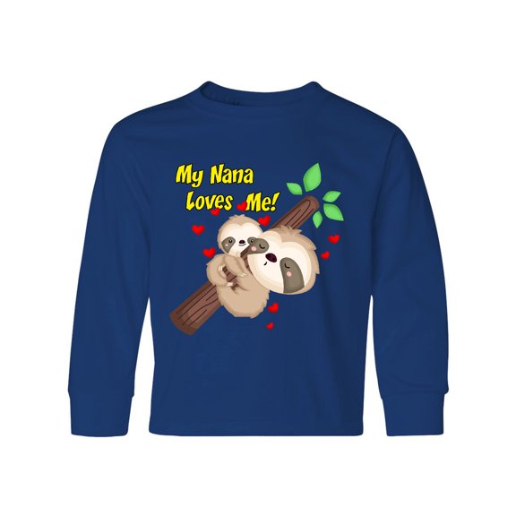 Inktastic My Nana Loves Me Long Sleeve Youth T-Shirt
