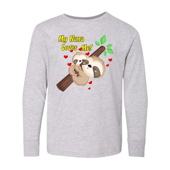Inktastic My Nana Loves Me Long Sleeve Youth T-Shirt