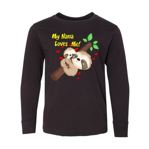 Inktastic My Nana Loves Me Long Sleeve Youth T-Shirt