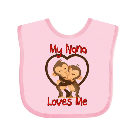 Inktastic My Nana Loves Me Monkey Boys or Girls Baby Bib