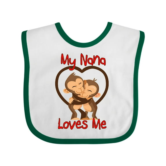 Inktastic My Nana Loves Me Monkey Boys or Girls Baby Bib