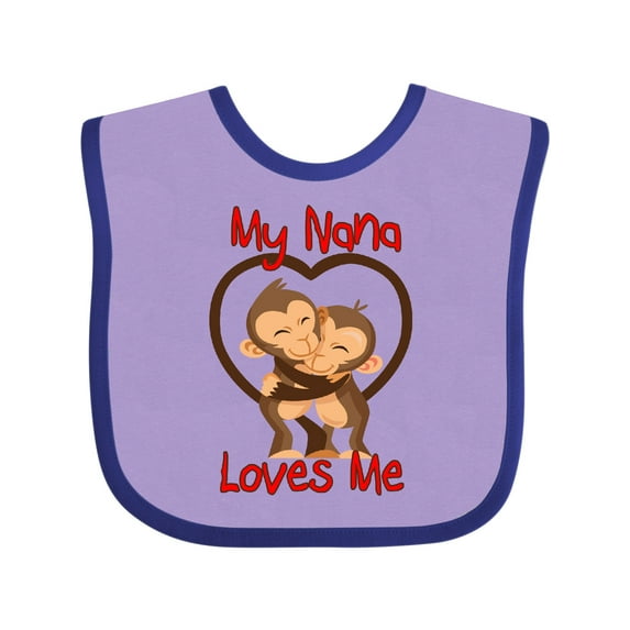 Inktastic My Nana Loves Me Monkey Boys or Girls Baby Bib