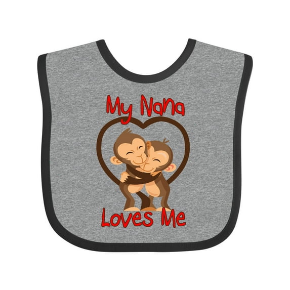 Inktastic My Nana Loves Me Monkey Boys or Girls Baby Bib