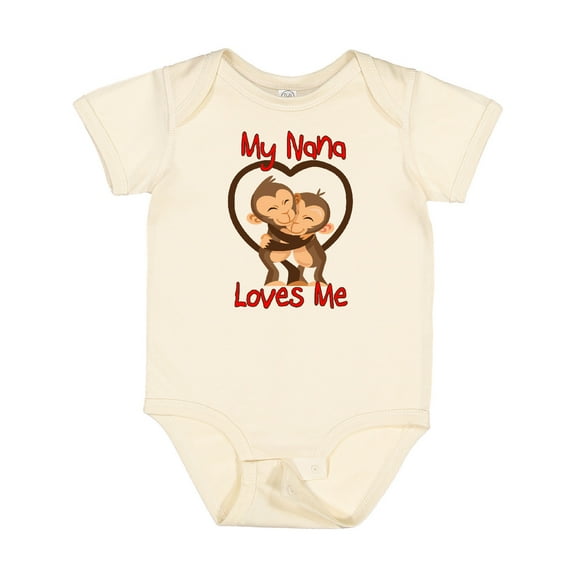 Inktastic My Nana Loves Me Monkey Boys or Girls Baby Bodysuit