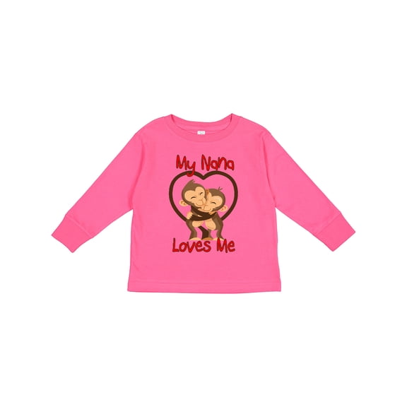 Inktastic My Nana Loves Me Monkey Boys or Girls Long Sleeve Toddler T-Shirt