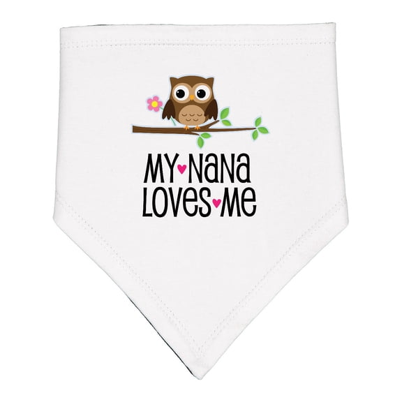 Inktastic My Nana Loves Me Owl Baby Bandana Bib