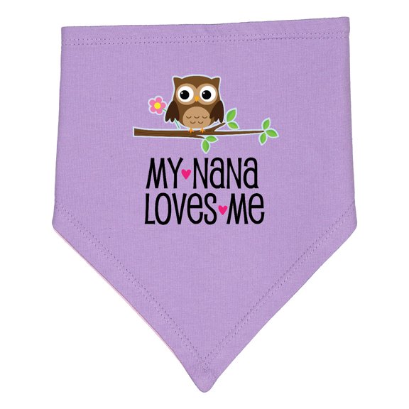 Inktastic My Nana Loves Me Owl Baby Bandana Bib