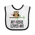 thumbnail image 1 of Inktastic My Nana Loves Me Owl Girls Baby Bib, 1 of 4