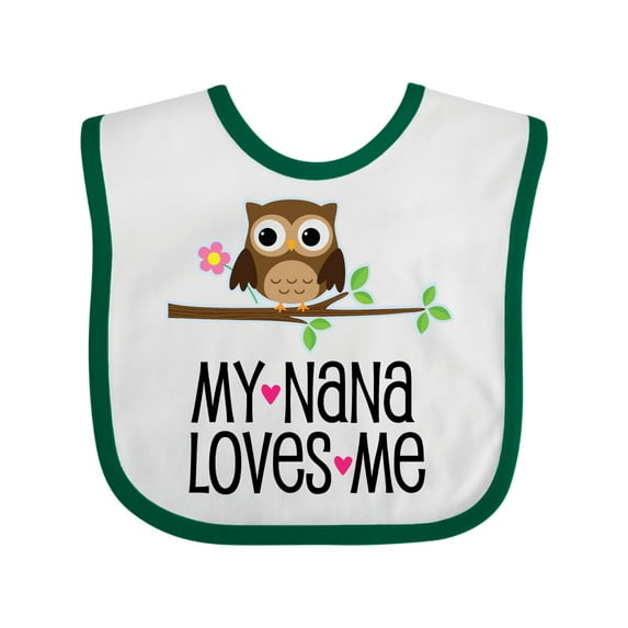 Inktastic My Nana Loves Me Owl Girls Baby Bib