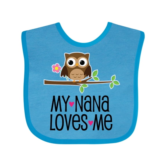 Inktastic My Nana Loves Me Owl Girls Baby Bib