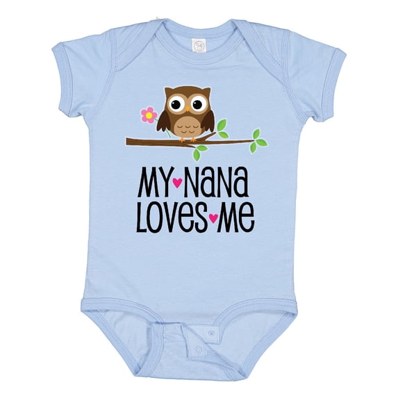 Inktastic My Nana Loves Me Owl Girls Baby Bodysuit
