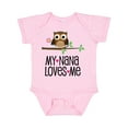 thumbnail image 1 of Inktastic My Nana Loves Me Owl Girls Baby Bodysuit, 1 of 5