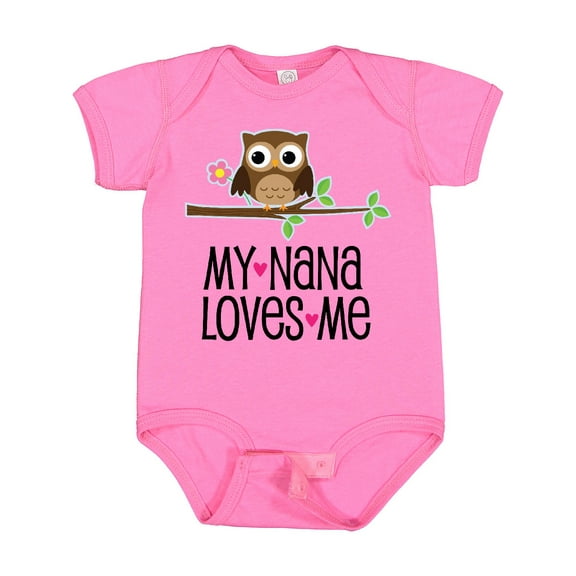 Inktastic My Nana Loves Me Owl Girls Baby Bodysuit