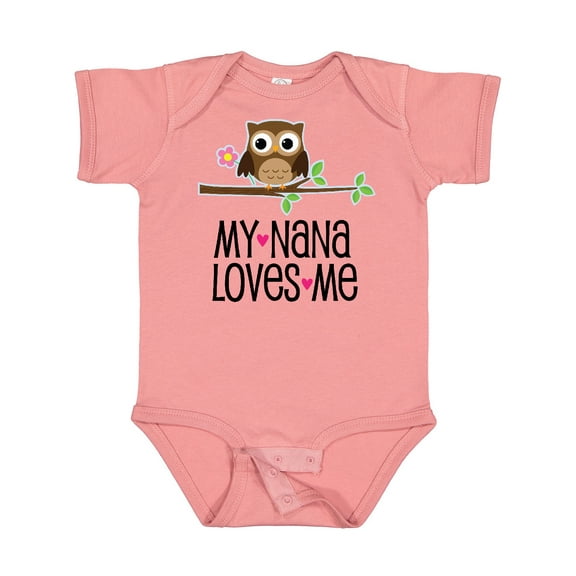 Inktastic My Nana Loves Me Owl Girls Baby Bodysuit