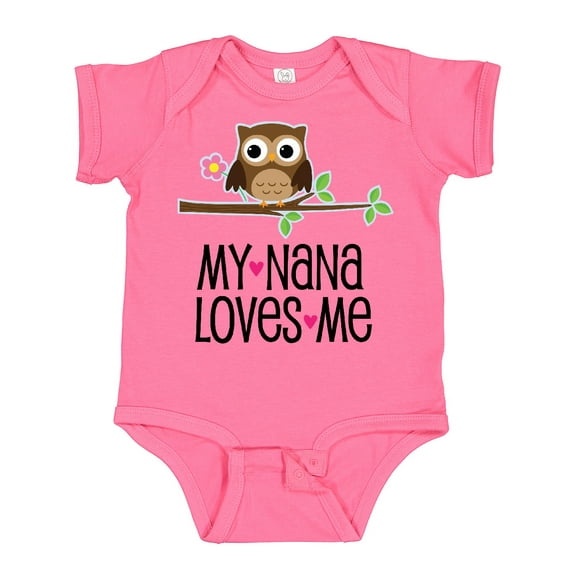 Inktastic My Nana Loves Me Owl Girls Baby Bodysuit