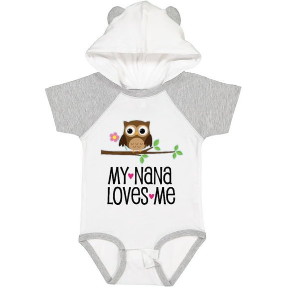 Inktastic My Nana Loves Me Owl Girls Baby Bodysuit