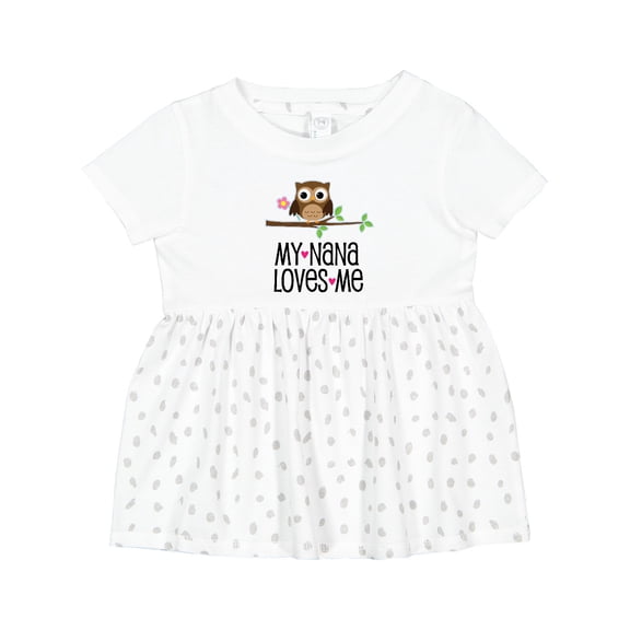 Inktastic My Nana Loves Me Owl Girls Baby Dress