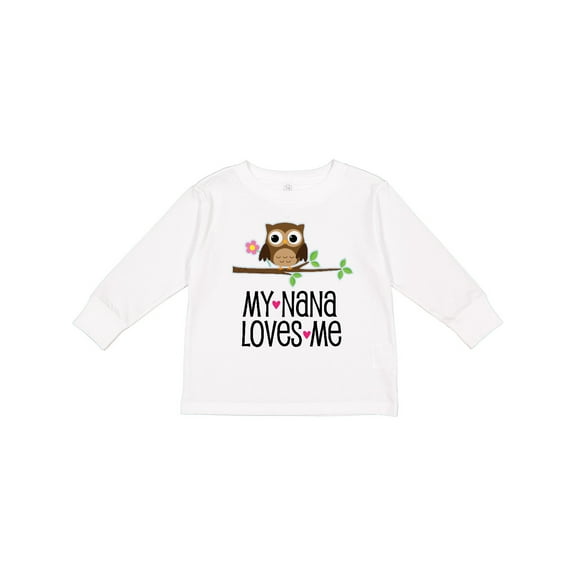 Inktastic My Nana Loves Me Owl Girls Long Sleeve Toddler T-Shirt