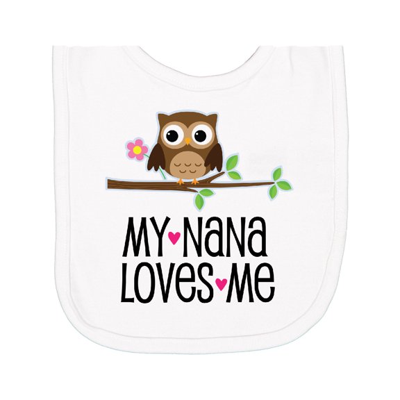 Inktastic My Nana Loves Me Owl Newborn Bib