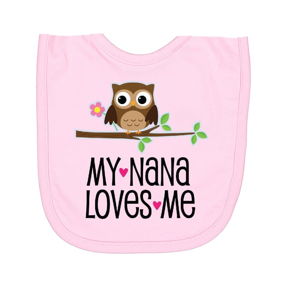 Inktastic My Nana Loves Me Owl Newborn Bib