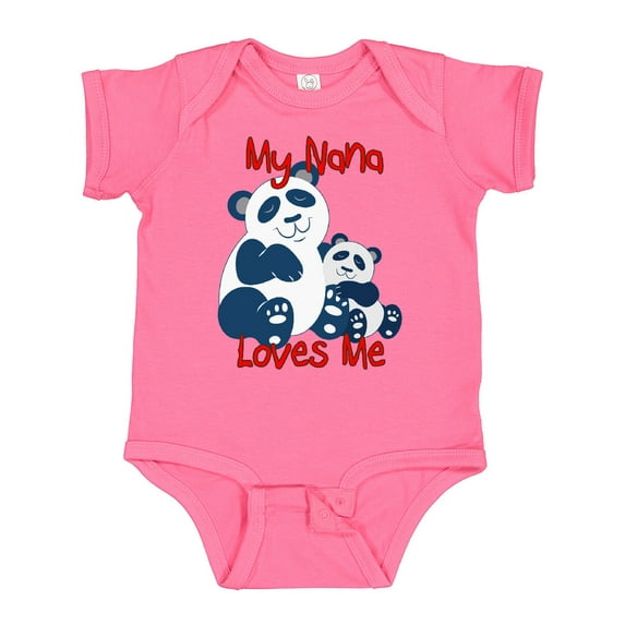 Inktastic My Nana Loves Me Panda Boys or Girls Baby Bodysuit