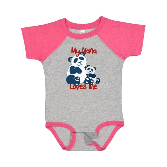 Inktastic My Nana Loves Me Panda Boys or Girls Baby Bodysuit