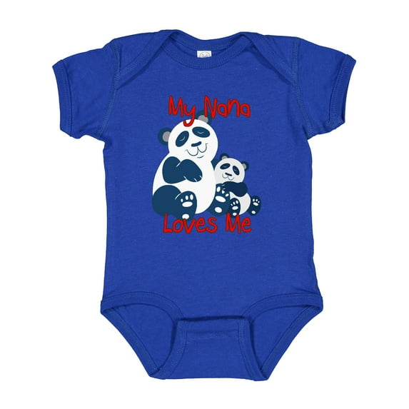 Inktastic My Nana Loves Me Panda Boys or Girls Baby Bodysuit