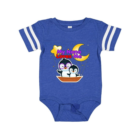 Inktastic My Nana Loves Me Penguin Boys or Girls Baby Bodysuit