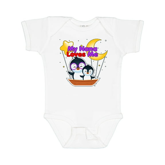 Inktastic My Nana Loves Me Penguin Boys or Girls Baby Bodysuit