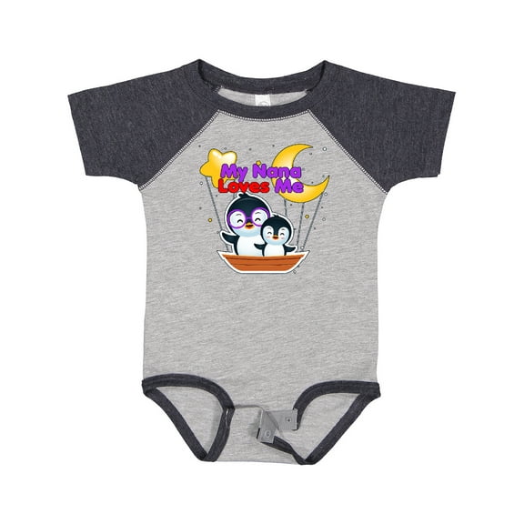 Inktastic My Nana Loves Me Penguin Boys or Girls Baby Bodysuit