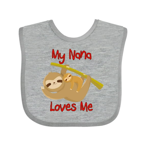 Inktastic My Nana Loves Me Sloth Boys or Girls Baby Bib