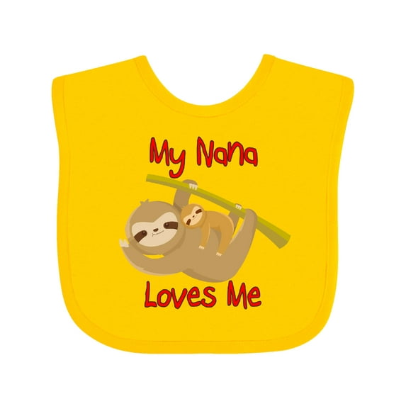 Inktastic My Nana Loves Me Sloth Boys or Girls Baby Bib