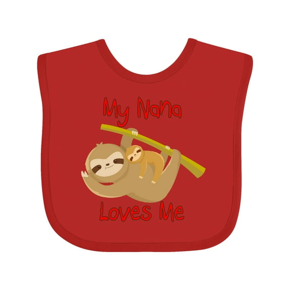 Inktastic My Nana Loves Me Sloth Boys or Girls Baby Bib