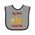 thumbnail image 1 of Inktastic My Nana Loves Me Sloth Boys or Girls Baby Bib, 1 of 4